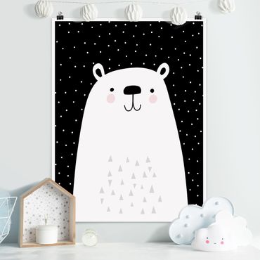 Poster chambre enfant - Zoo With Patterns - Polar Bear