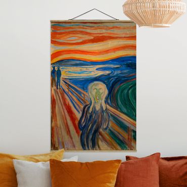 Tableau en tissu avec porte-affiche - Edvard Munch - The Scream