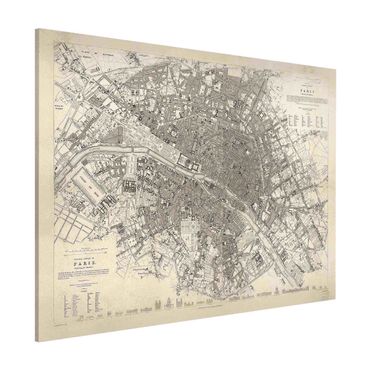 Tableau magnétique - Vintage Map Paris