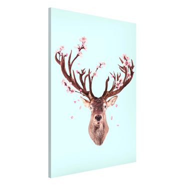 Tableau magnétique - Deer With Cherry Blossoms