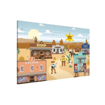 Tableau magnétique - Playoom Mat Wild West - In Front Of The Saloon