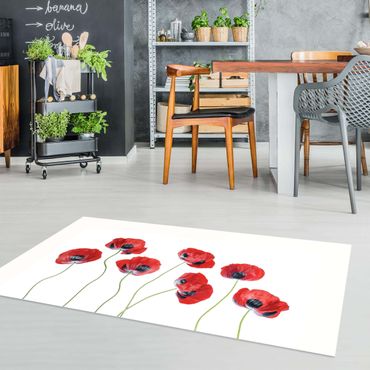 Vinyl Floor Mat - Ladybird Poppy  - Landscape Format 2:1