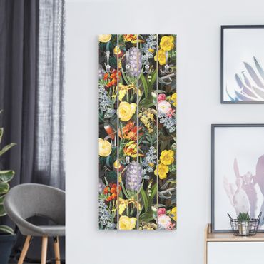 Porte-manteau - Flowers With Colourful Tropical Birds