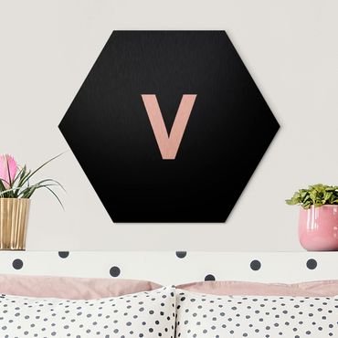Hexagone en alu Dibond - Letter Black V