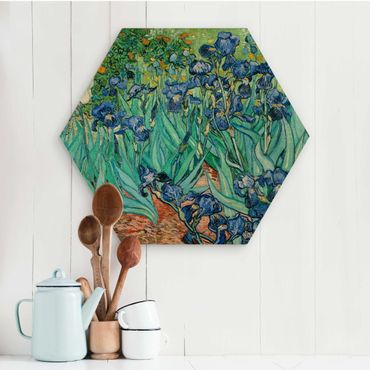 Hexagone en bois - Vincent Van Gogh - Iris