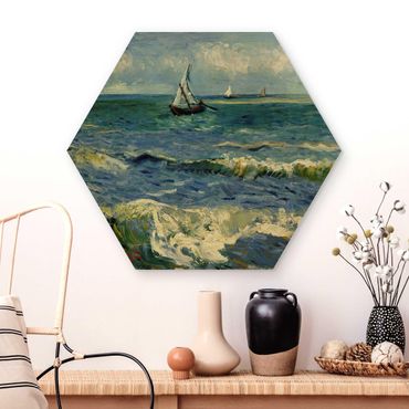 Hexagone en bois - Vincent Van Gogh - Seascape Near Les Saintes-Maries-De-La-Mer