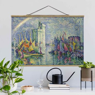 Tableau en tissu avec porte-affiche - Paul Signac - Rainbow at the Port of La Rochelle