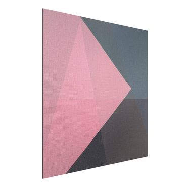 Tableau sur aluminium - Pink Transparency Geometry