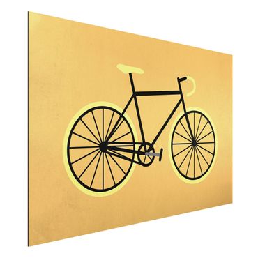 Tableau en alu Dibond - Bicycle In Yellow
