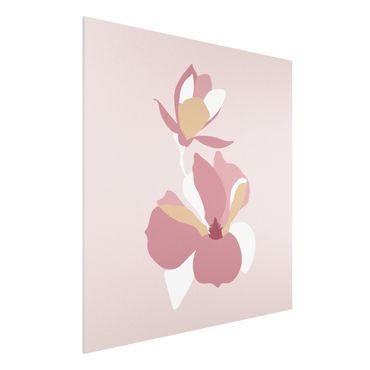 Impression sur forex - Line Art Flowers Pastel Pink