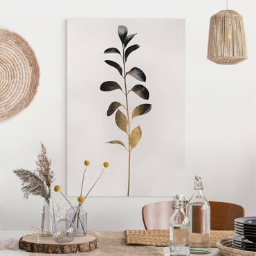Impression sur toile - Graphical Plant World - Gold And Grey