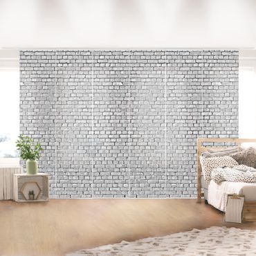 Set de panneaux coulissants - Brick Wallpaper Black And White