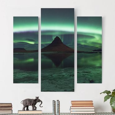 Impression sur toile 3 parties - Northern Lights In Iceland