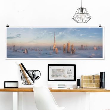 Poster panoramique architecture & skyline - Dubai Above The Clouds