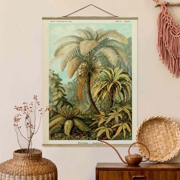 Tableau en tissu avec porte-affiche - Botany Vintage Illustration Leaves Ferns