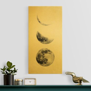 Tableau sur toile or - Three Moons