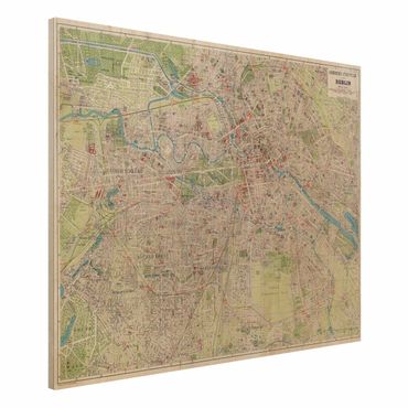 Impression sur bois - Vintage Map Berlin