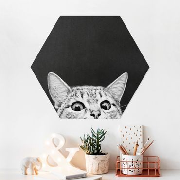 Hexagone en forex - Illustration Cat Black And White Drawing