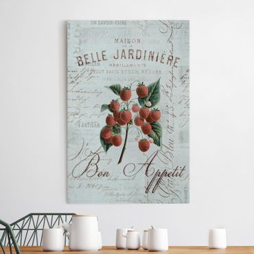 Impression sur toile - Shabby Chic Collage - Raspberry