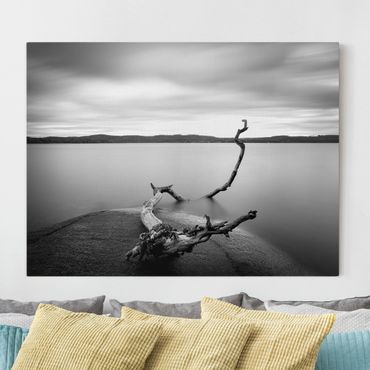 Impression sur toile - Sunset In Black And White By The Lake
