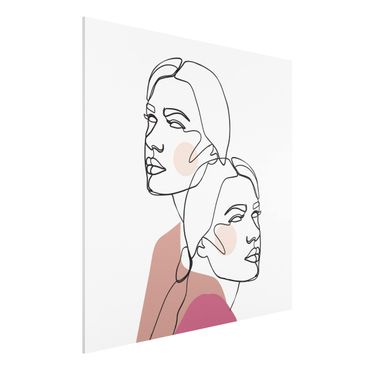 Impression sur forex - Line Art Women Portrait Cheeks Pink
