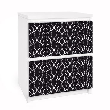 Papier adhésif pour meuble IKEA - Malm commode 2x tiroirs - Dot Pattern In Black