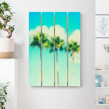 Impression sur bois - Palm Trees Against Blue Sky