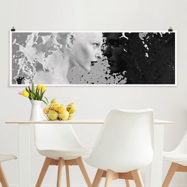 Poster panoramique noir et blanc - Milk & Coffee II
