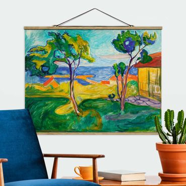 Tableau en tissu avec porte-affiche - Edvard Munch - The Garden In Åsgårdstrand