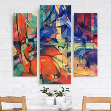 Impression sur toile 3 parties - Franz Marc - Deer In The Forest