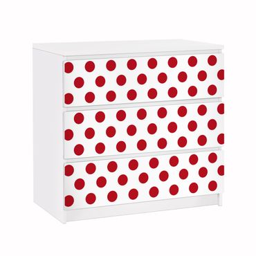 Papier adhésif pour meuble IKEA - Malm commode 3x tiroirs - No.DS92 Dot Design Girly White