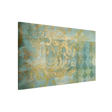 Tableau magnétique - Moroccan Collage In Gold And Turquoise