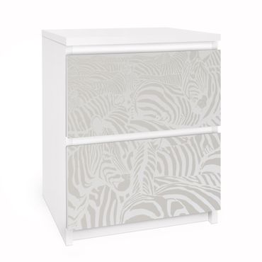Papier adhésif pour meuble IKEA - Malm commode 2x tiroirs - No.DS4 Crosswalk Light Grey