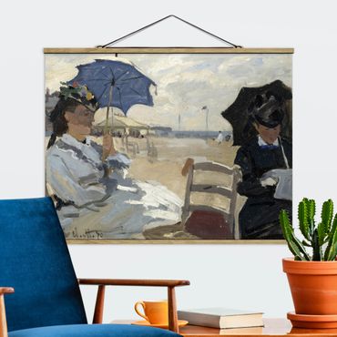 Tableau en tissu avec porte-affiche - Claude Monet - At The Beach Of Trouville