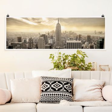 Poster panoramique architecture & skyline - Manhattan Dawn
