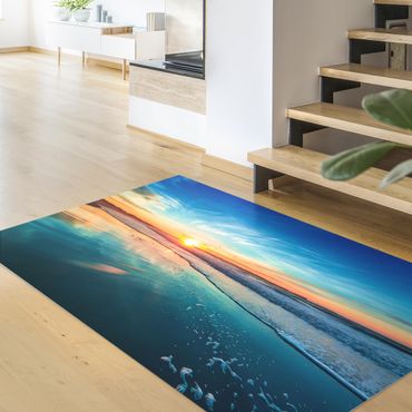 Vinyl Floor Mat - Romantic Sunset At The Ocean - Landscape Format 3:2