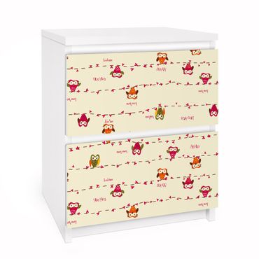 Papier adhésif pour meuble IKEA - Malm commode 2x tiroirs - Owl Howl