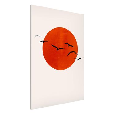 Tableau magnétique - Flock Of Birds In Front Of Red Sun I