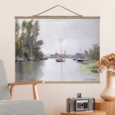 Tableau en tissu avec porte-affiche - Claude Monet - Argenteuil Seen From The Small Arm Of The Seine