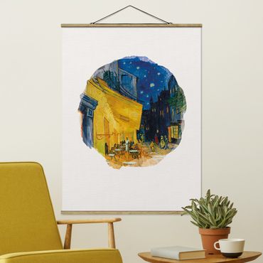 Tableau en tissu avec porte-affiche - WaterColours - Vincent Van Gogh - Cafe Terrace In Arles