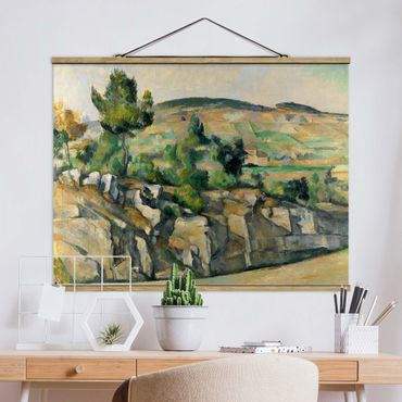 Tableau en tissu avec porte-affiche - Paul Cézanne - Hillside In Provence