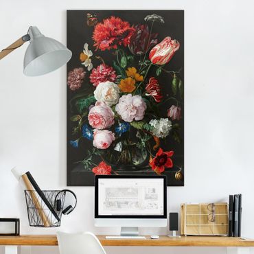 Tableau sur toile - Jan Davidsz De Heem - Still Life With Flowers In A Glass Vase