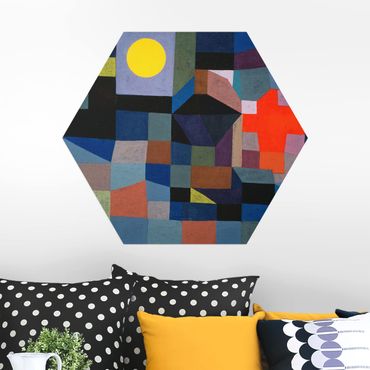 Hexagone en alu Dibond - Paul Klee - Fire At Full Moon