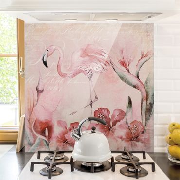 Fond de hotte - Shabby Chic Collage - Flamingo