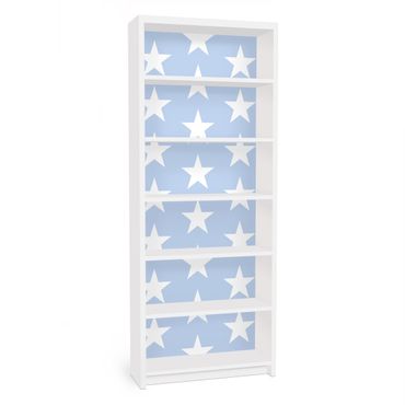 Papier adhésif pour meuble IKEA - Billy bibliothèque - White Stars On Blue