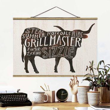 Tableau en tissu avec porte-affiche - Farm BBQ - Beef