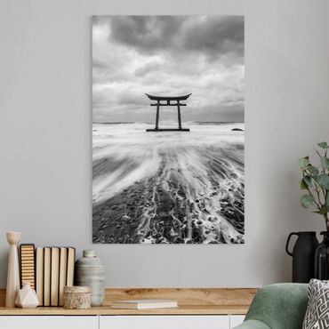 Impression sur toile - Japanese Torii In The Ocean