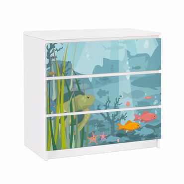 Papier adhésif pour meuble IKEA - Malm commode 3x tiroirs - No.EK57 Oceanic Landscape