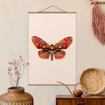 Tableau en tissu avec porte-affiche - Vintage Moth