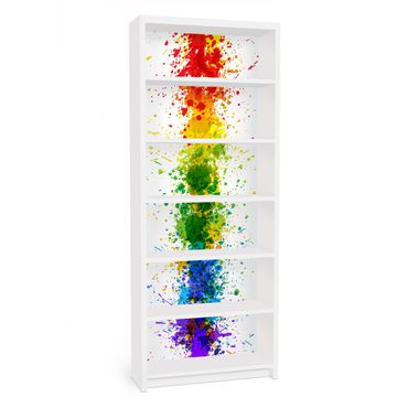 Papier adhésif pour meuble IKEA - Billy bibliothèque - Rainbow Splatter